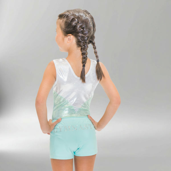 Aquamarine Delight Sleeveless Girl Gymnastics Leotard
