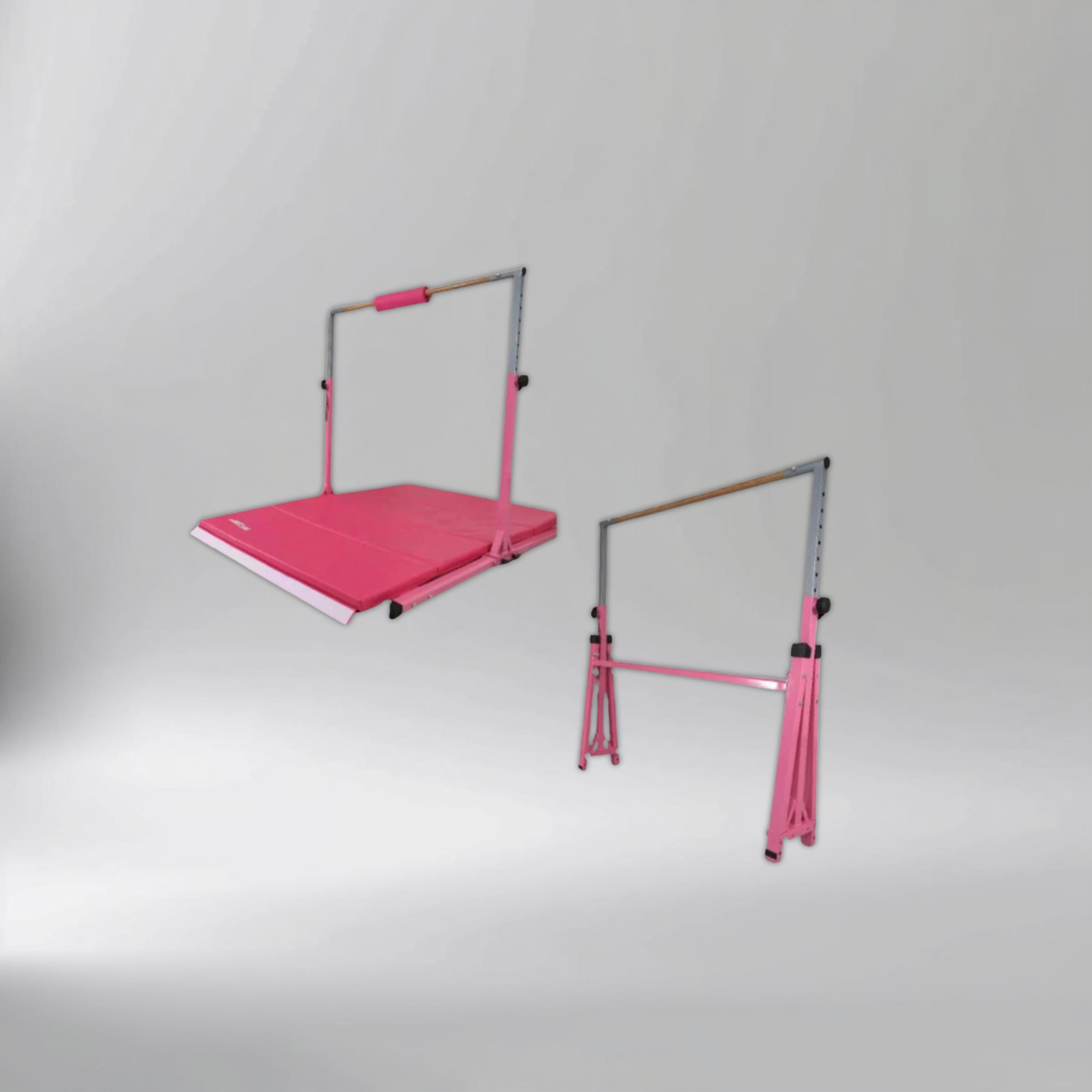 GES "Swing Like a Pro" gymnastics Foldable & Adjustable Bar + Mat for the Gym or Home
