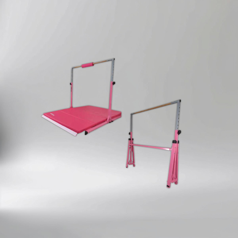 GES "Swing Like a Pro" gymnastics Foldable & Adjustable Bar + Mat for the Gym or Home
