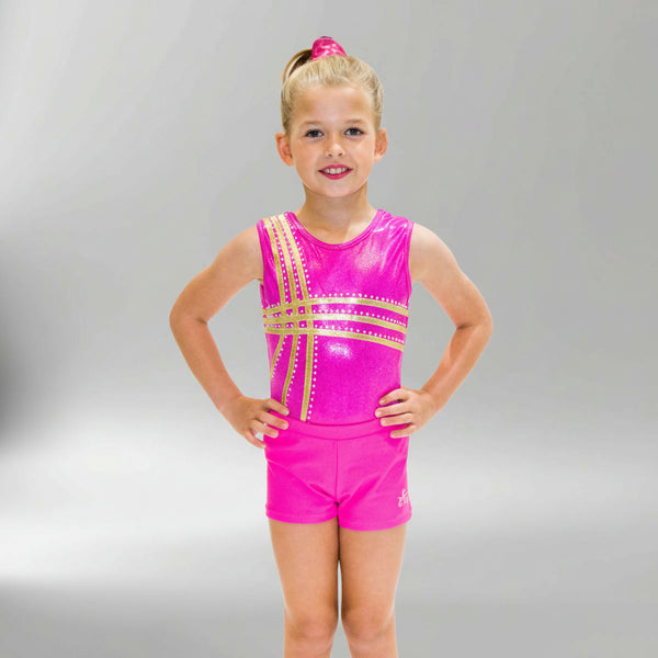 Topaz Flamingo Sleeveless Girl Gymnastics Leotard