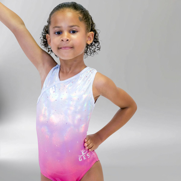 Sparkling Pink Sleeveless Girl Gymnastics Leotard