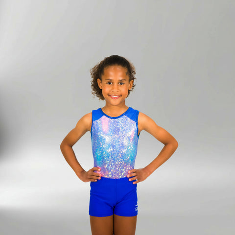 Bright Blueberry Blue Girl Lycra Gymnastics Shorts