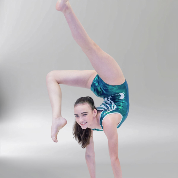 Electric Dark Green Sleeveless Girl Gymnastics Leotard