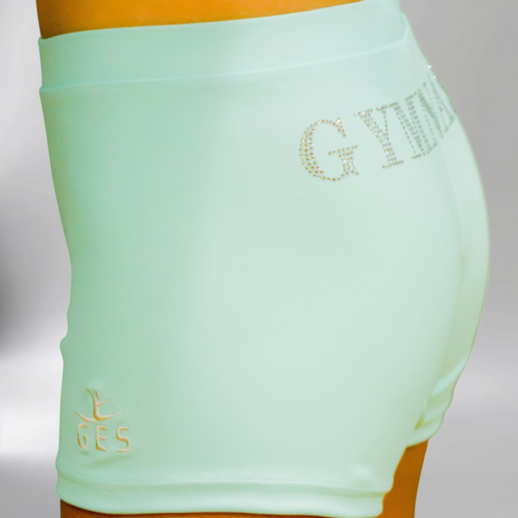 Light Turquoise Girl Lycra Gymnastics Shorts