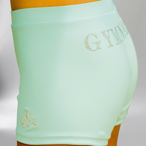 Light Turquoise Girl Lycra Gymnastics Shorts