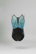 Blue Power Sleeveless Girl Gymnastics Leotard 3D