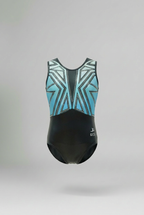 Blue Power Sleeveless Girl Gymnastics Leotard 3D
