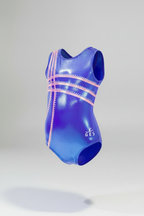 Electric Blue Sleeveless Girl Gymnastics Leotard 3D