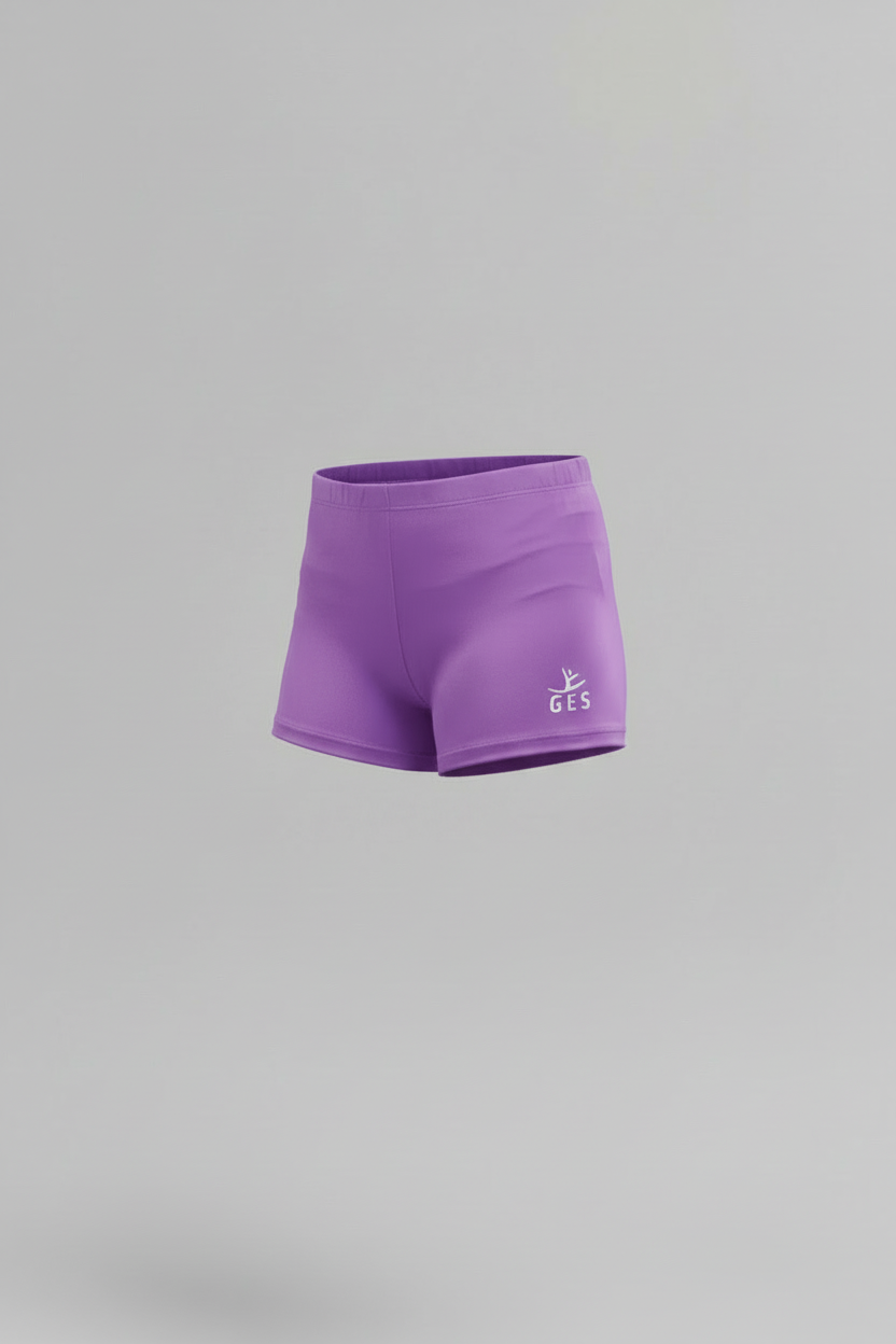 3D Purple Lilac Girl Lycra Gymnastics Shorts