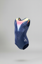 3D Rainbow Sleeveless Girl Gymnastics Leotard