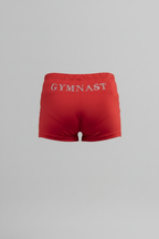Red gymnastic short lycra back view