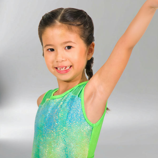 Fresh Lime Sleeveless Girl Gymnastics Leotard