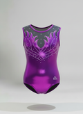 Purple sleeveless gymnastic leotard