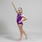 Amethyst Sleeveless Girl Gymnastics Leotard purple and shiny