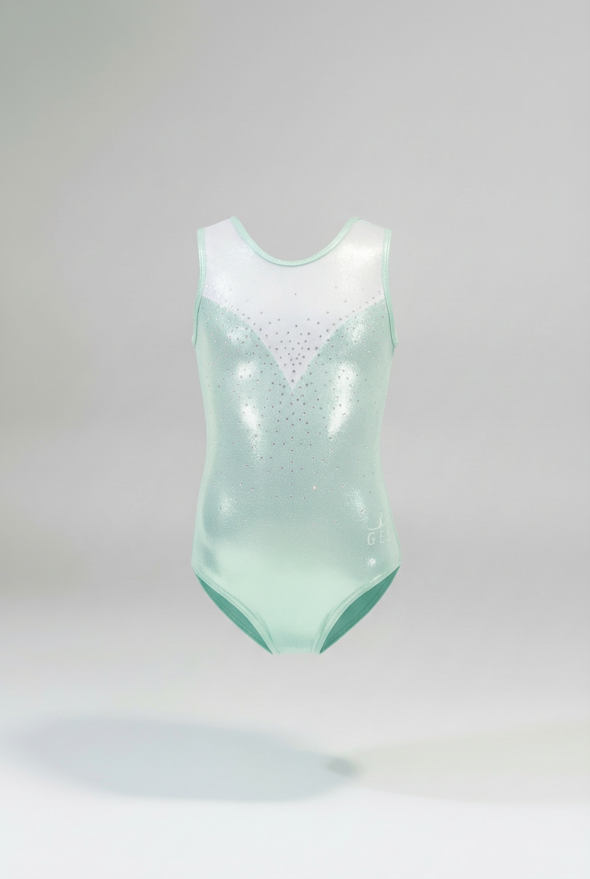 Aquamarine Delight Sleeveless Girl Gymnastics Leotard
