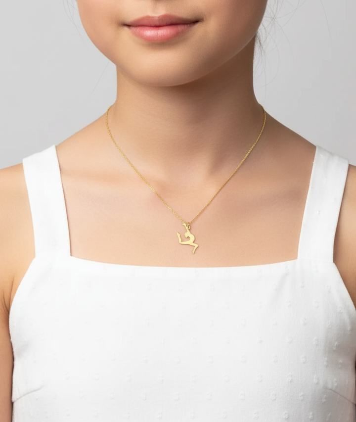 Artistic Gymnastics Necklace in Stainless Steel gold