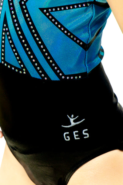 Blue Power Sleeveless Girl Gymnastics Leotard