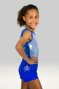 Bright Blueberry Blue Girl Lycra Gymnastics Shorts