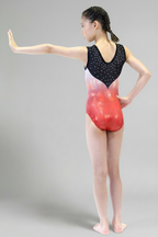 Cabaret Sleeveless Girl Gymnastics Leotard red white black