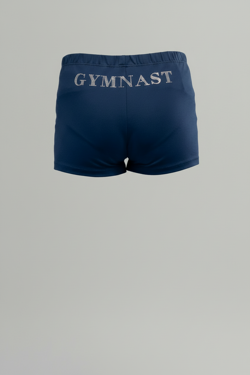 Dark Blue Girl Lycra Gymnastics Shorts back