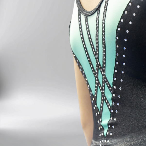 Turquoise Galaxy Sleeveless Girl Gymnastics Leotard