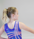 Electric Blue Sleeveless Girl Gymnastics Leotard back view