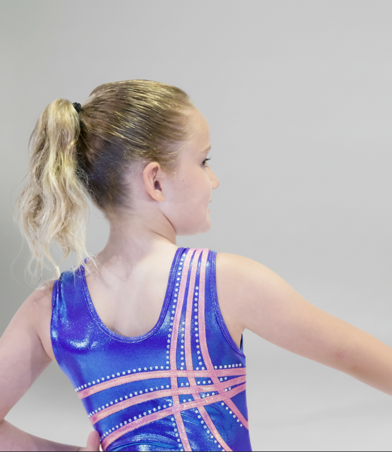 Electric Blue Sleeveless Girl Gymnastics Leotard back view