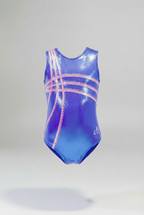 Electric Blue Sleeveless Girl Gymnastics Leotard
