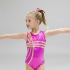 Pink Topaz Flamingo Sleeveless Girl Gymnastics Leotard