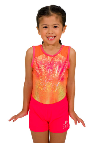 Sparkly Peach Girl Lycra Gymnastics Shorts