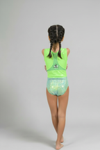 Fresh Lime Sleeveless Girl Gymnastics Leotard back