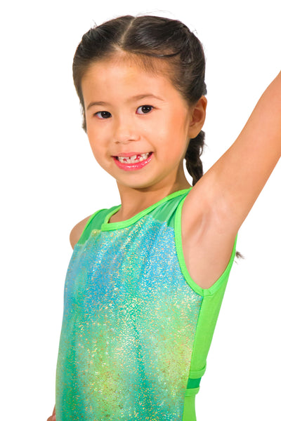 Fresh Lime Sleeveless Girl Gymnastics Leotard