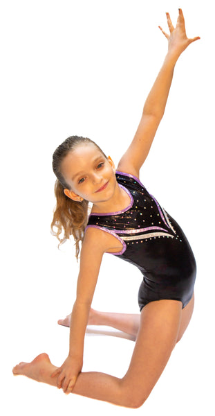 Orian Black Sleeveless Girl Gymnastics Leotard