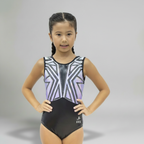 Power purple sleeveless Gymnastics leotard
