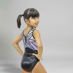 power purple sleeveless gym leotard