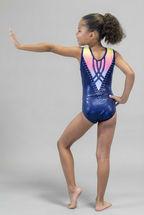 Rainbow Sleeveless Girl Gymnastics Leotard back view
