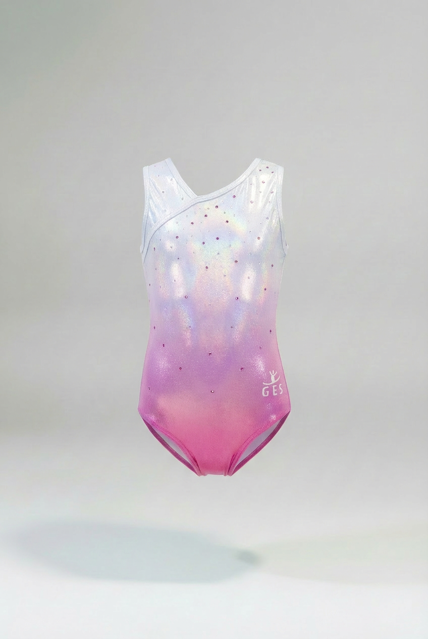 Sparkling Pink Sleeveless Girl Gymnastics Leotard