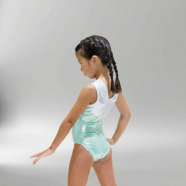 Aquamarine Delight Sleeveless Girl Gymnastics Leotard