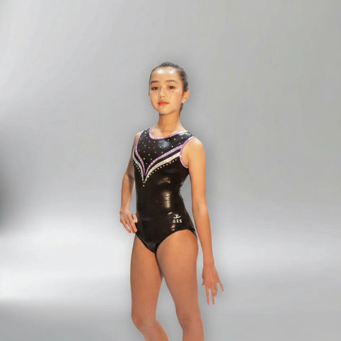 Orian Black Sleeveless Girl Gymnastics Leotard