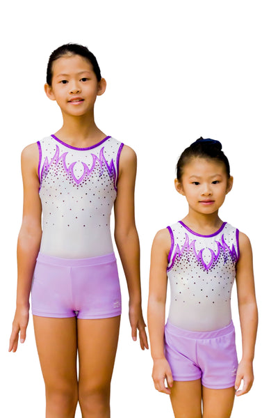 Purple Lilac Girl Lycra Gymnastics Shorts