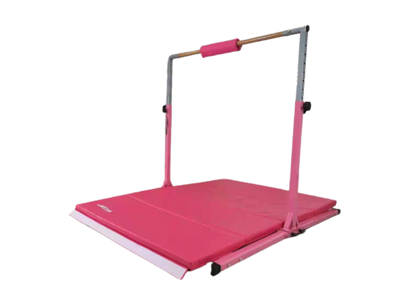 GES "Swing Like a Pro" gymnastics Foldable & Adjustable Bar + Mat for the Gym or Home